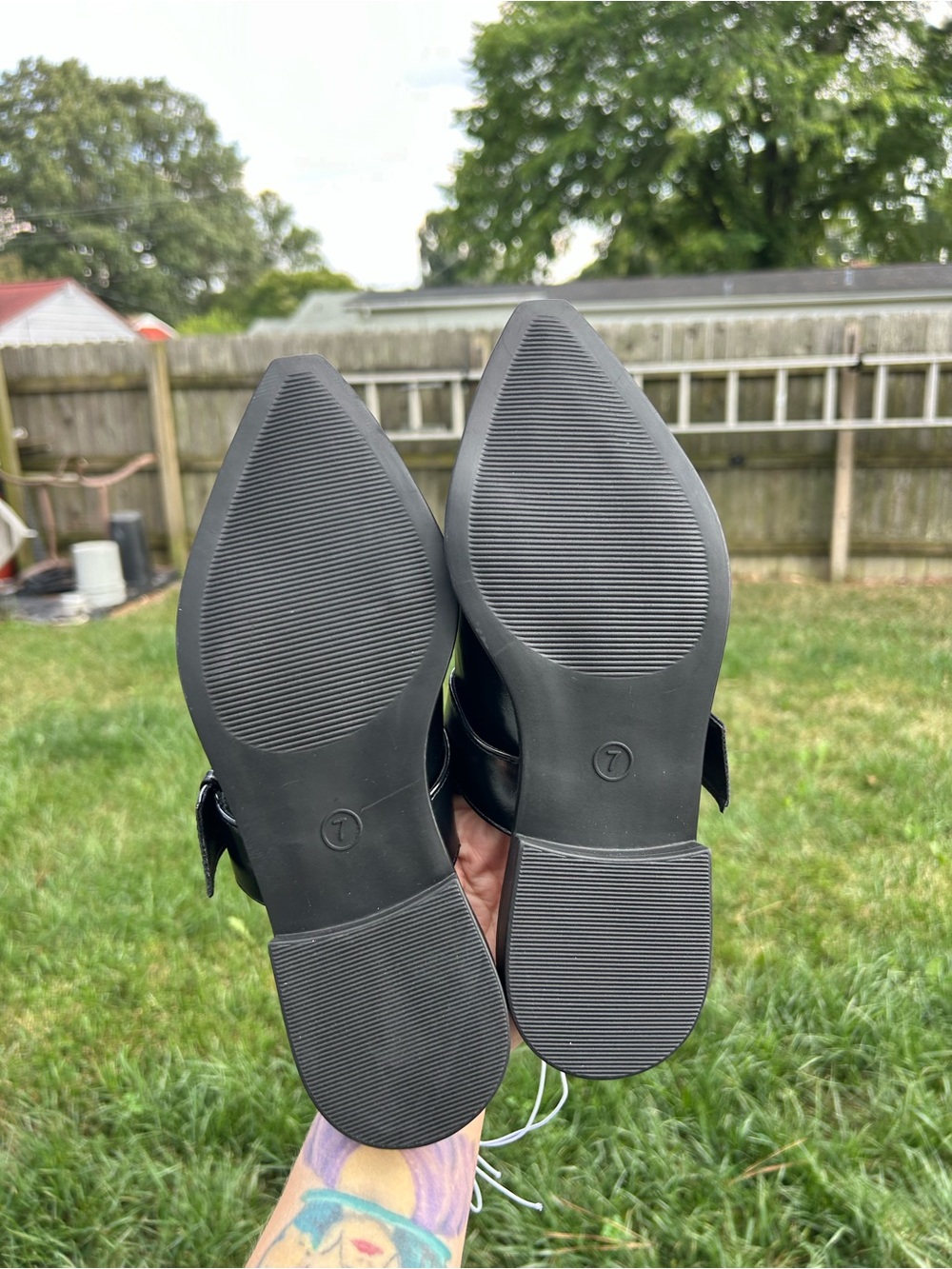 Size 7 Peyton Double Buckle black Slingback Flats by wild fable alt alternative - Picture 10 of 10